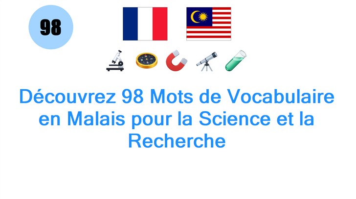Découvrez 98 Mots de Vocabulaire en Malais pour la Science et la Recherche